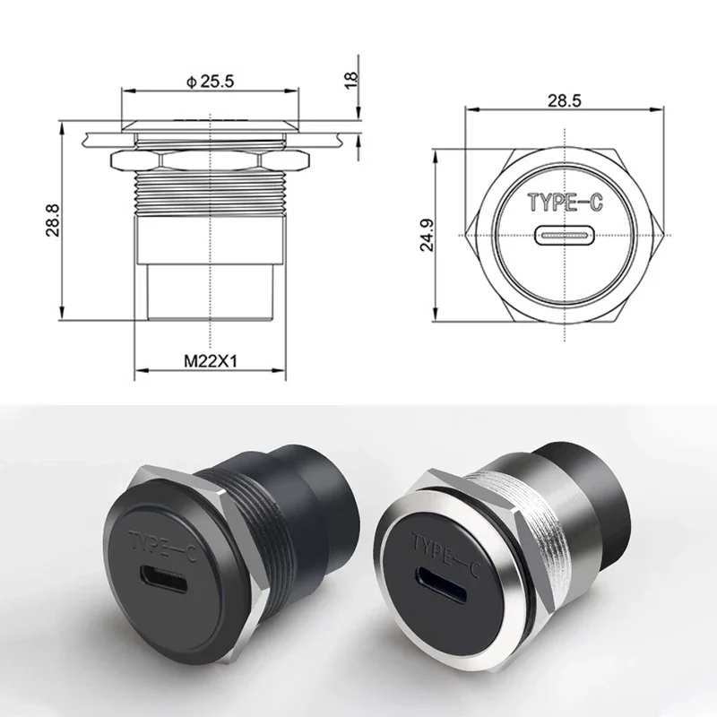 TYPE-C Circular Module Adapter - Transmission Jack Adapter บทวิจารณ์และราคา