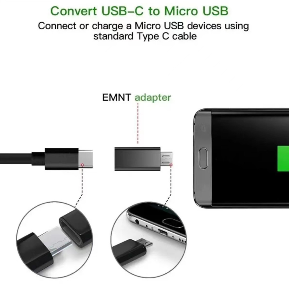 USB Type C Female to Micro USB - Transmission Jack Adapter บทวิจารณ์และราคา